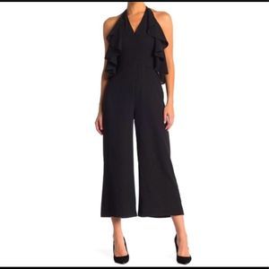 Romeo & Juliet Couture Black Wide Leg Jumpsuit with Ruffle Halter